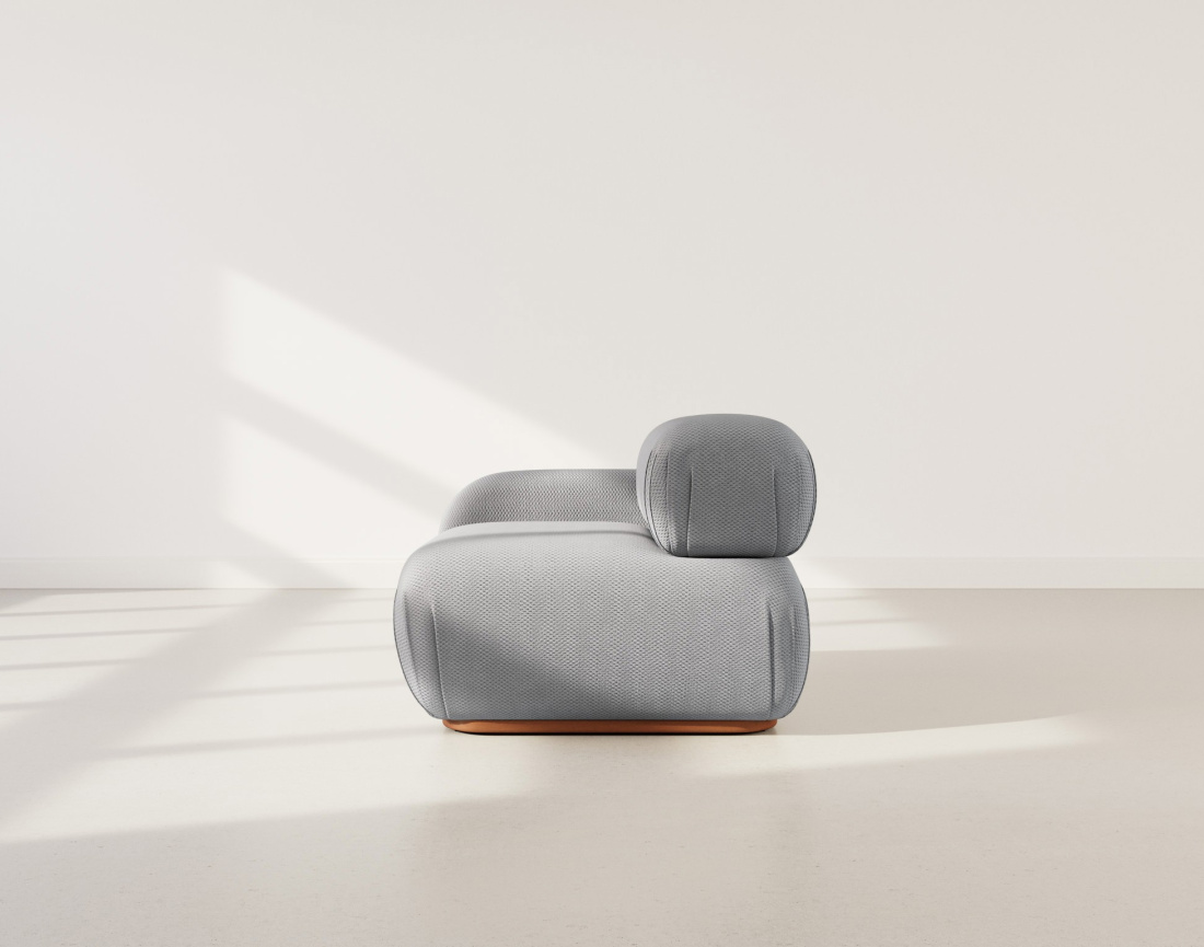 Module d'assise gauche en velours texturé Penelope