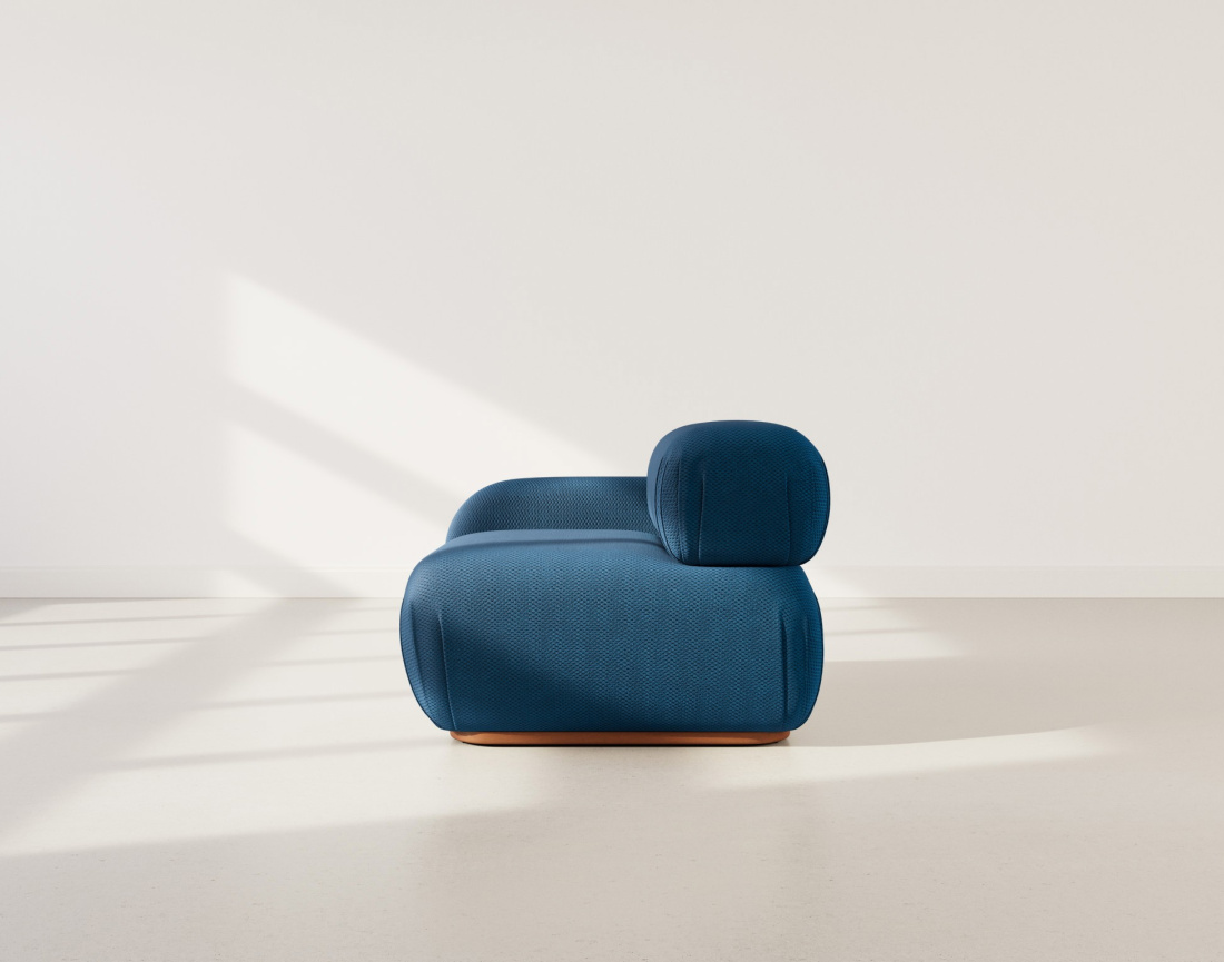 Module d'assise gauche en velours texturé Penelope