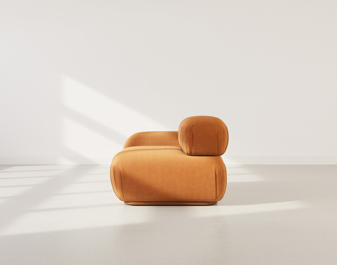 Module d'assise gauche en velours texturé Penelope