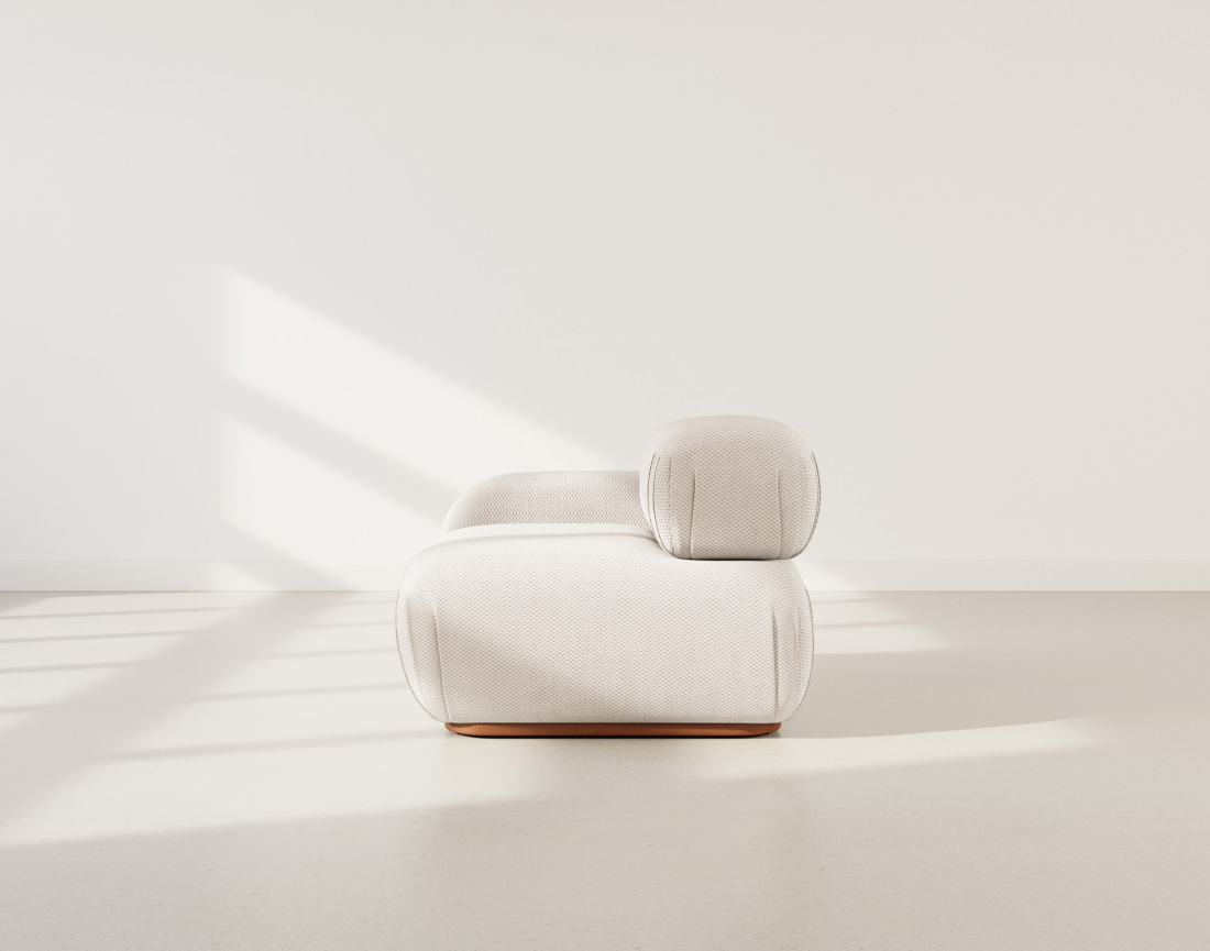 Module d'assise gauche en velours texturé Penelope