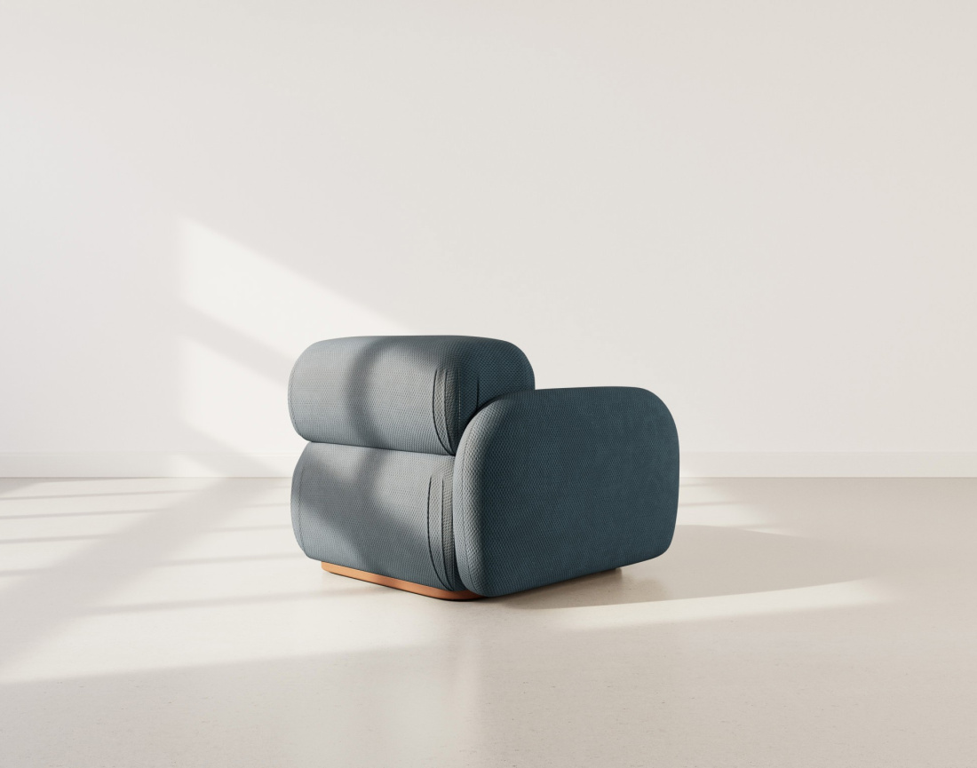 Module d'assise gauche en velours texturé Penelope