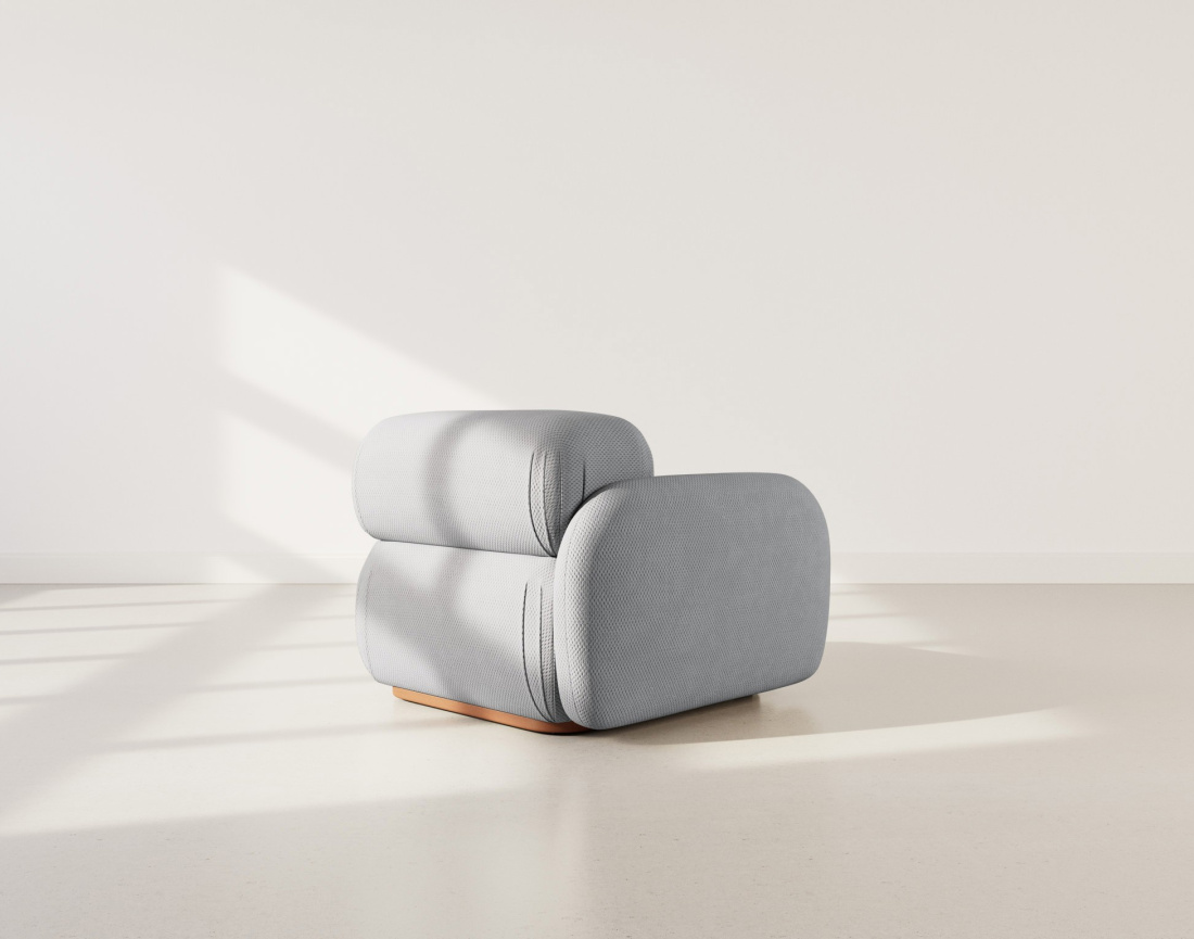 Module d'assise gauche en velours texturé Penelope