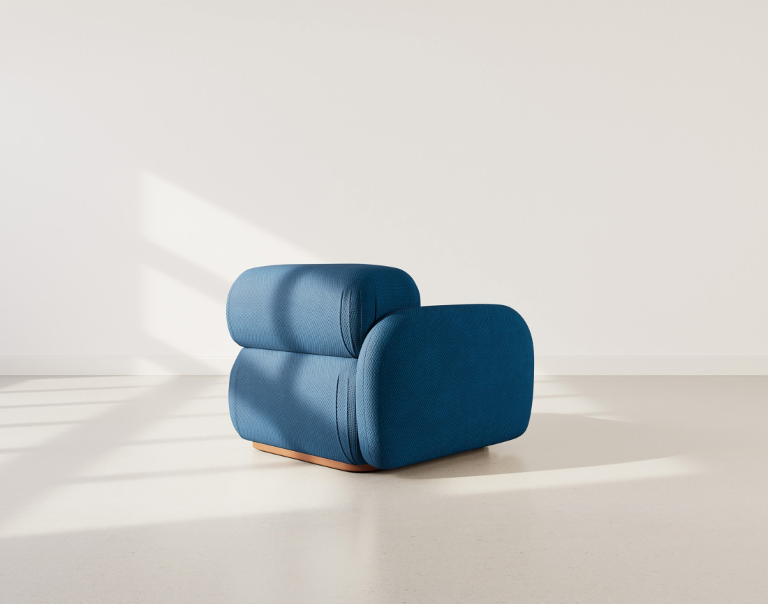 Module d'assise gauche en velours texturé Penelope