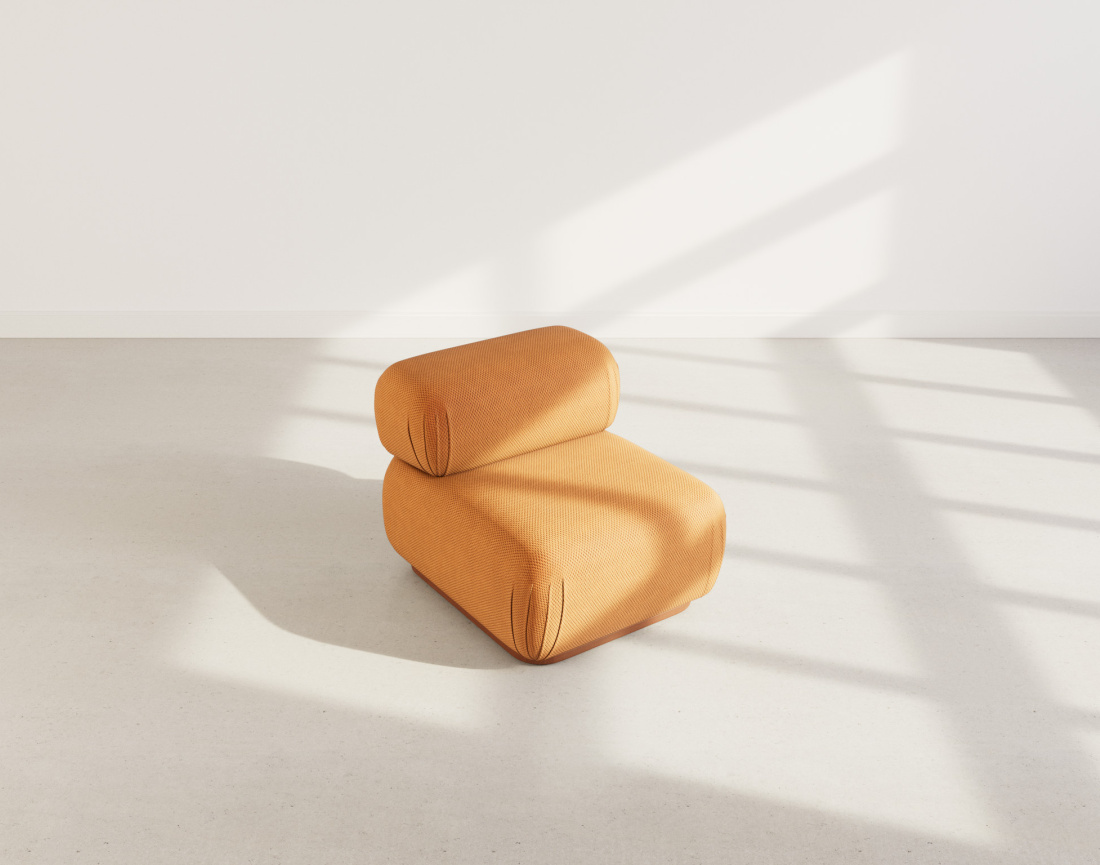 Module d'assise sans accoudoirs en velours texturé Penelope