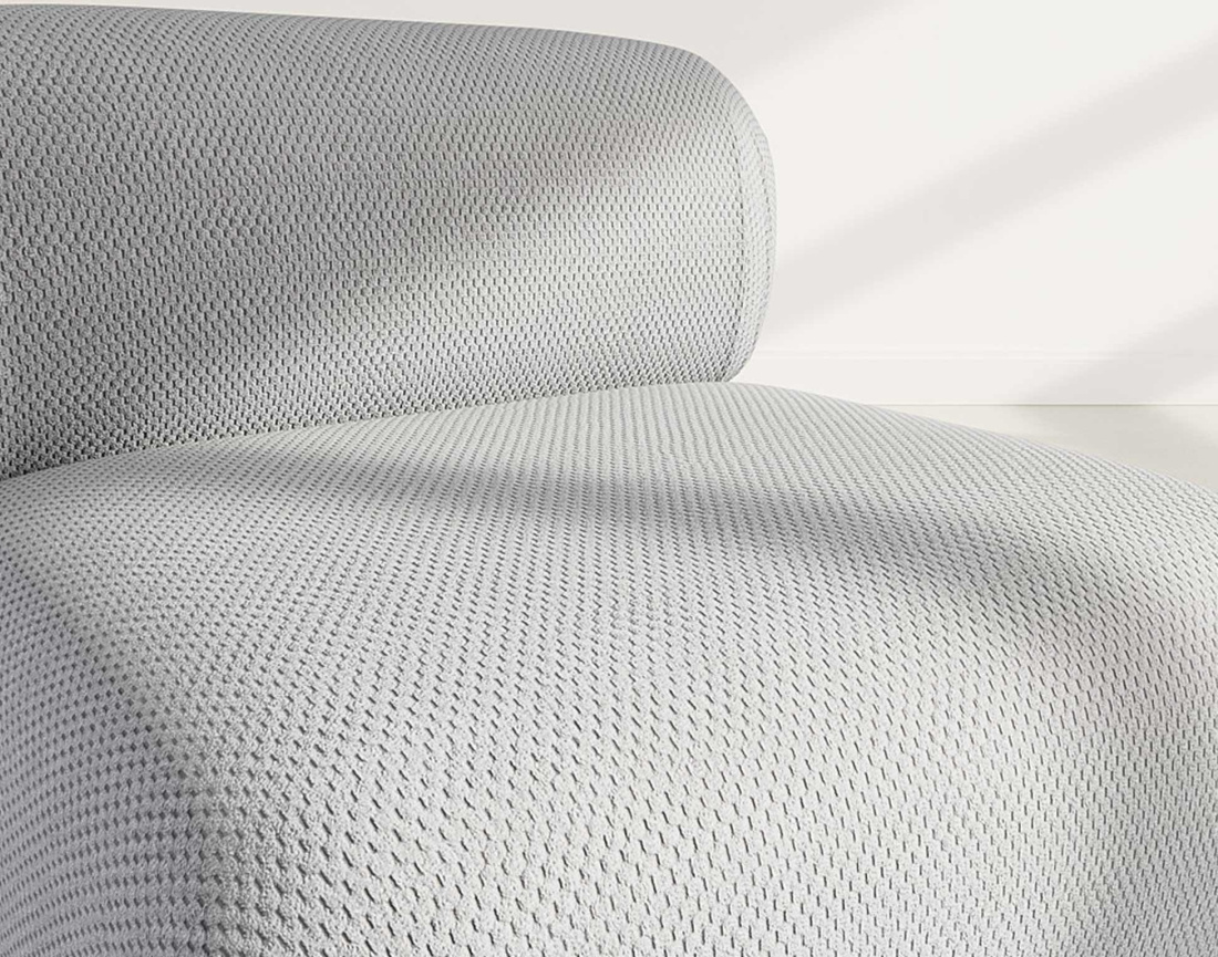 Module d'assise sans accoudoirs en velours texturé Penelope