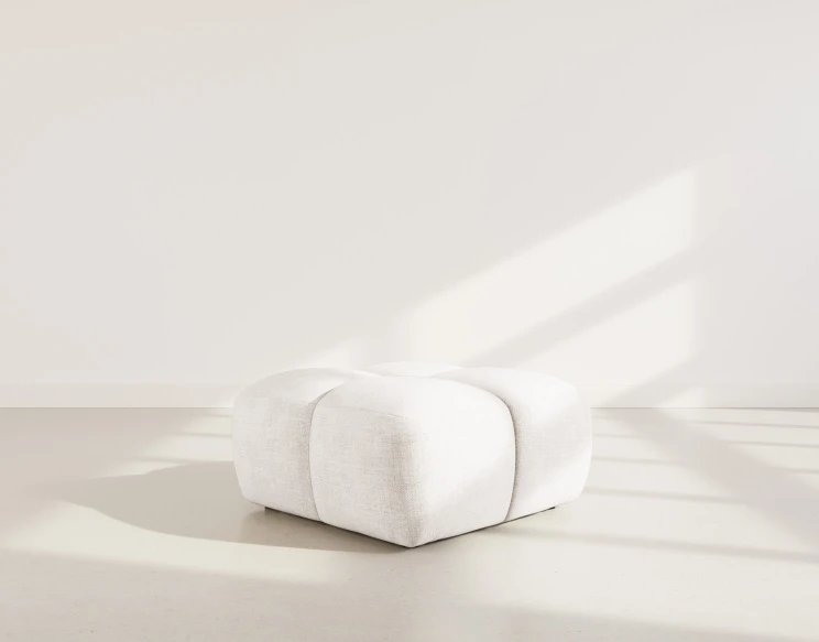 Pouf en velours texturé Grace