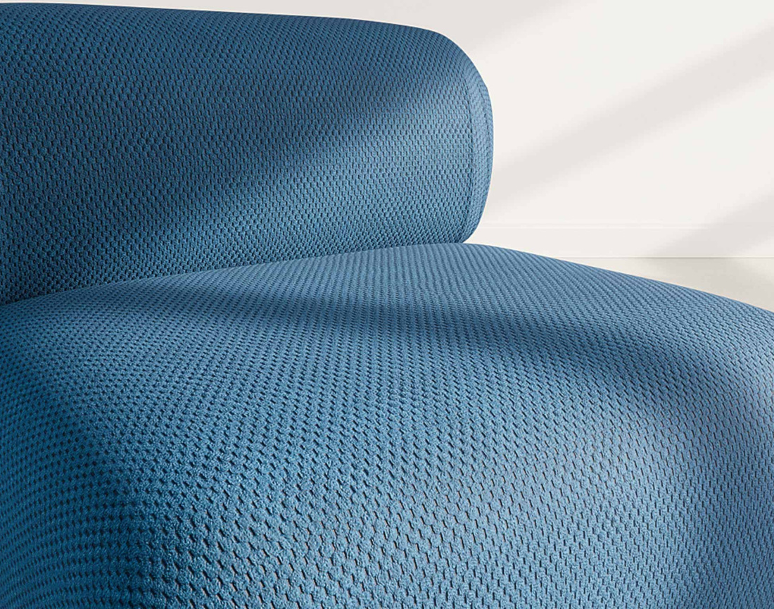 Module d'assise sans accoudoirs en velours texturé Penelope