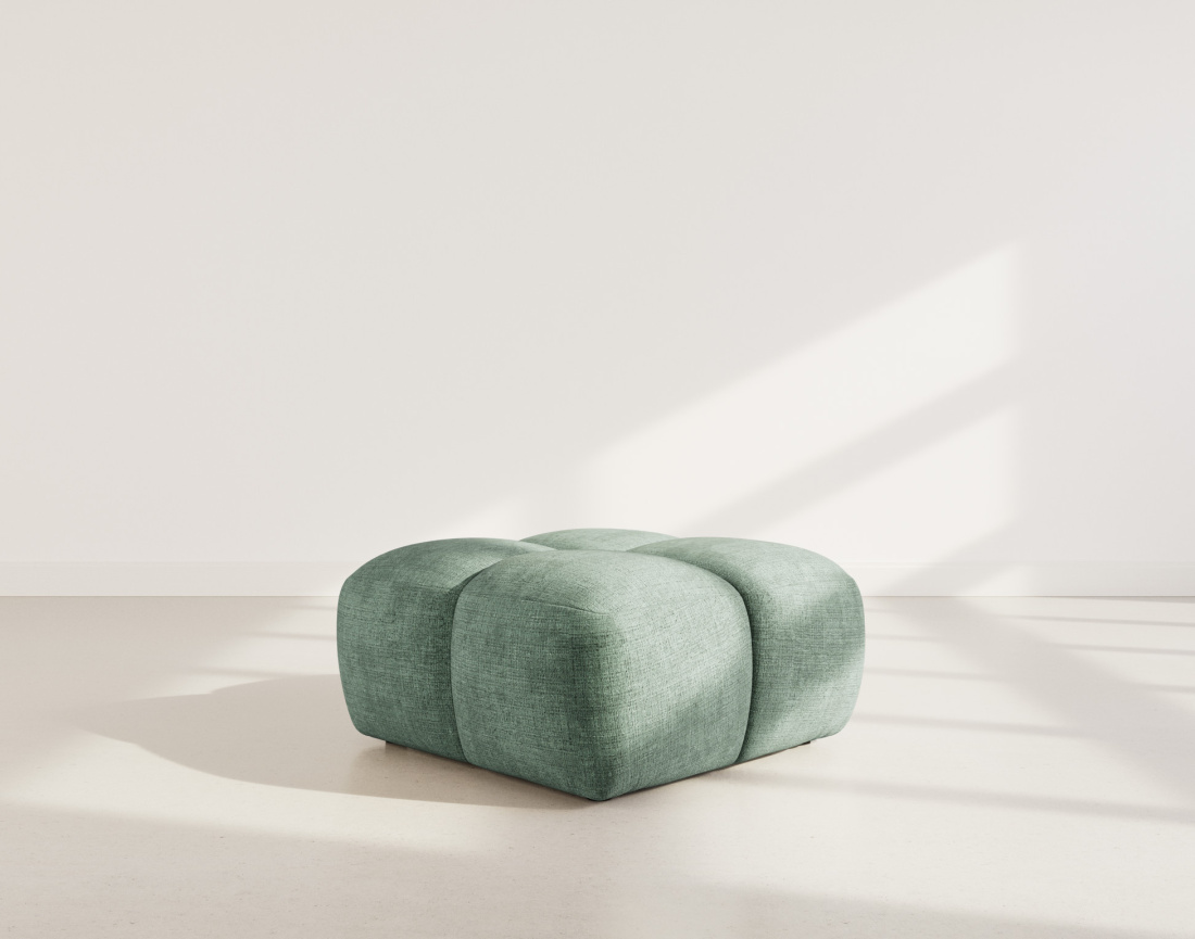 Pouf en velours texturé Grace