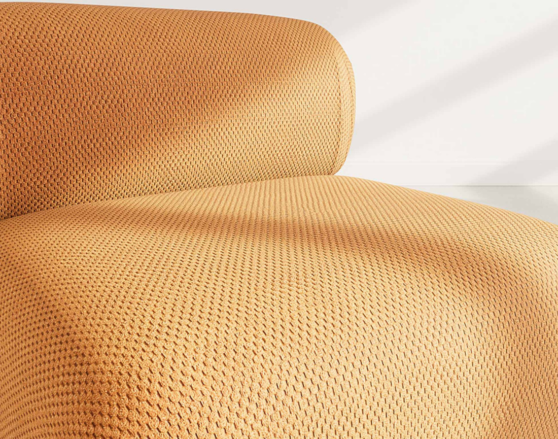 Module d'assise sans accoudoirs en velours texturé Penelope