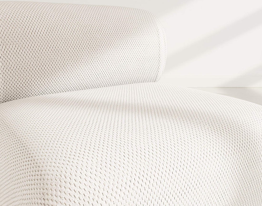 Module d'assise sans accoudoirs en velours texturé Penelope