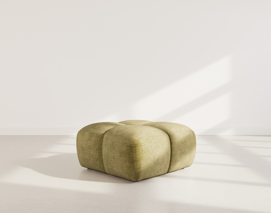 Pouf en velours texturé Grace