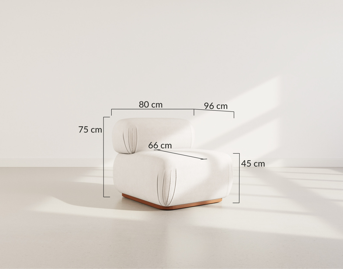 Module d'assise sans accoudoirs en velours texturé Penelope