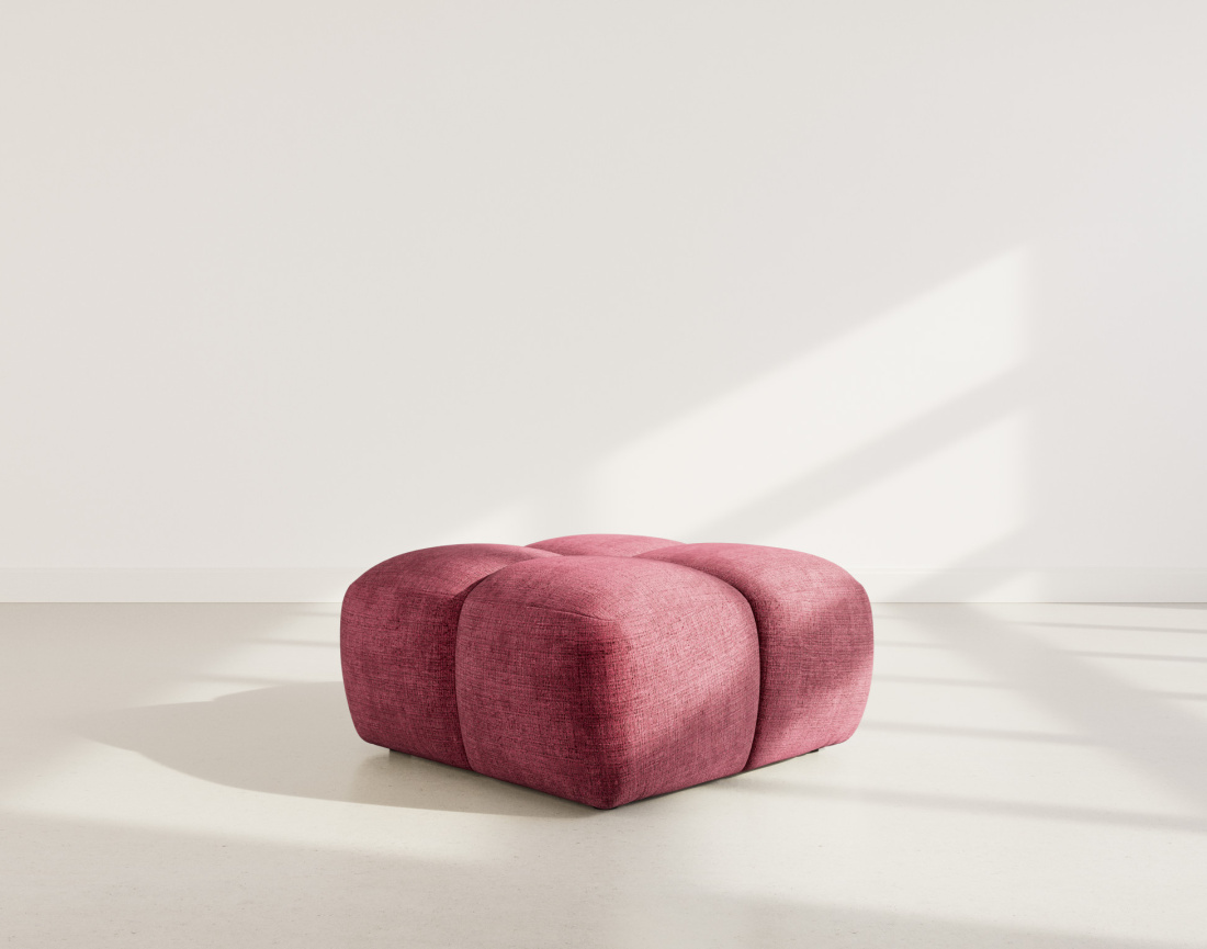 Pouf en velours texturé Grace