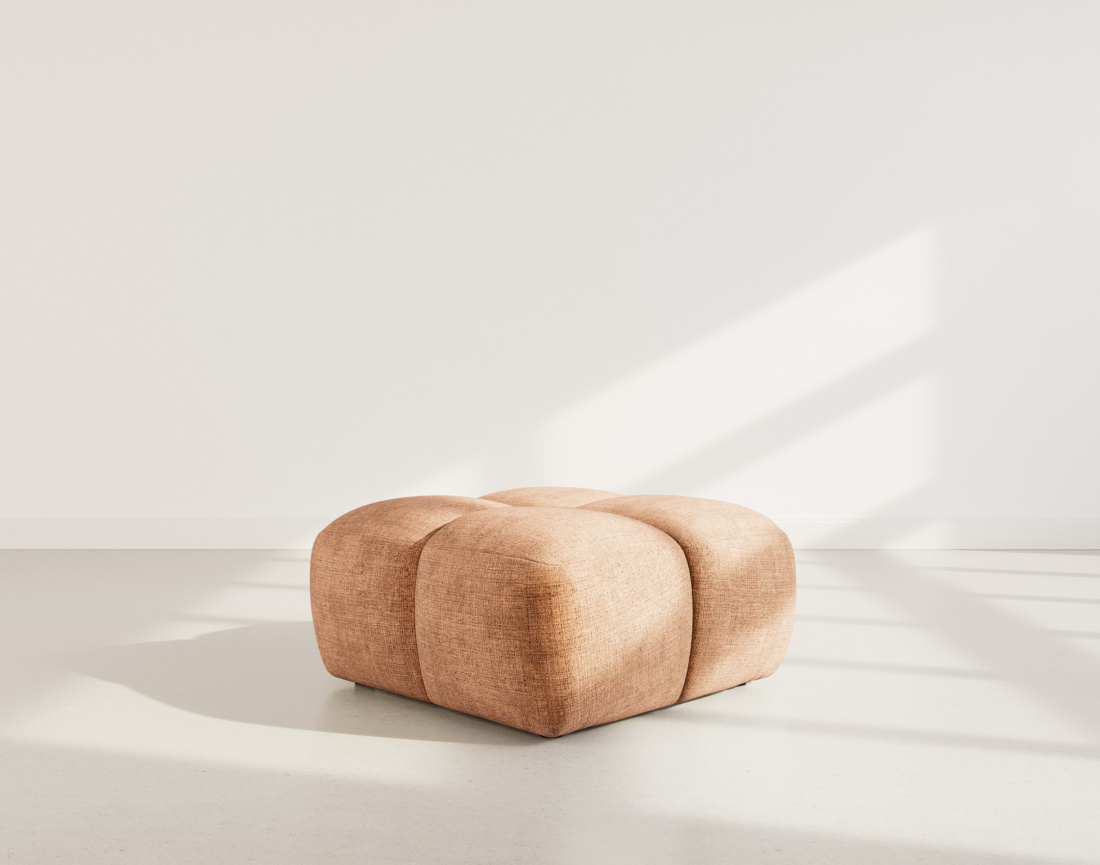 Pouf en velours texturé Grace