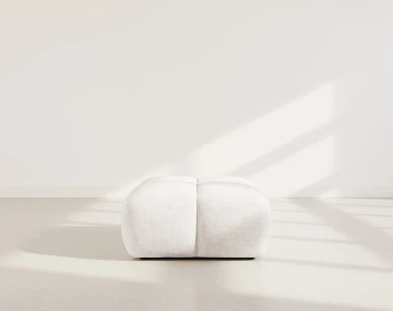 Pouf en velours texturé Grace