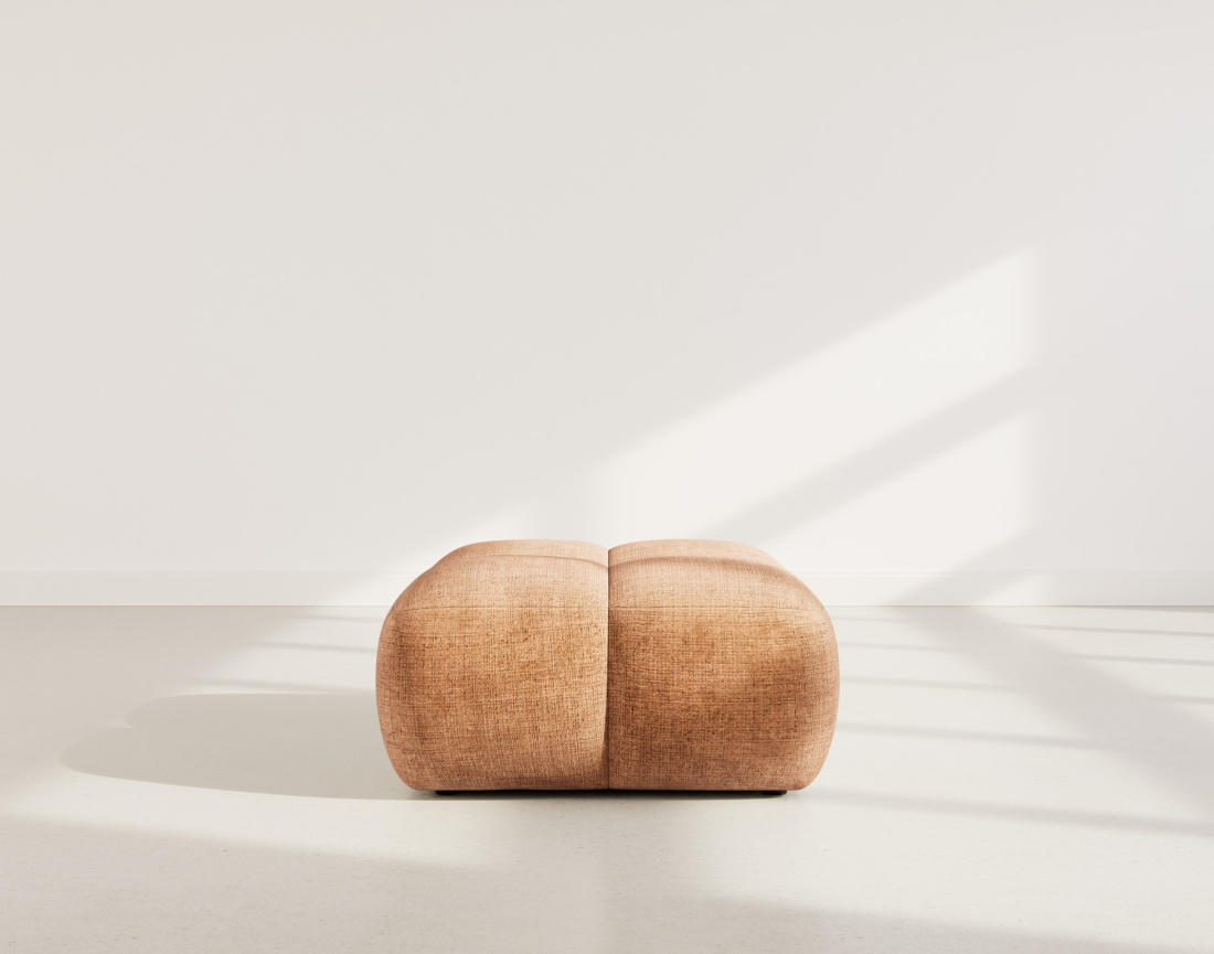 Pouf en velours texturé Grace