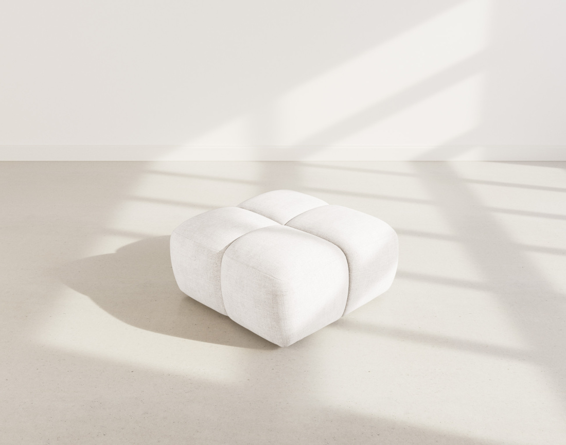 Pouf en velours texturé Grace