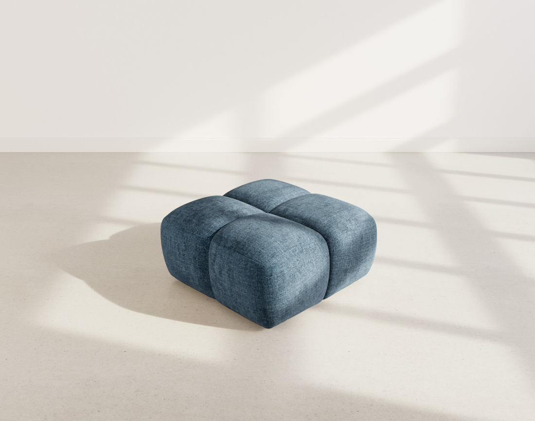 Pouf en velours texturé Grace