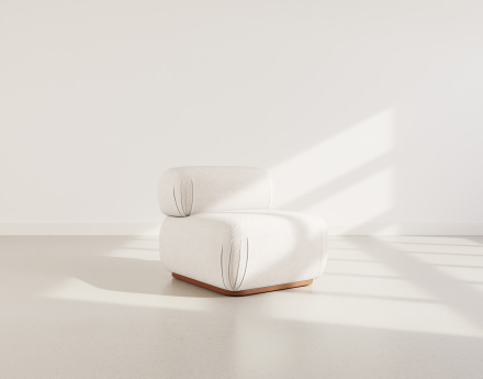 Module d'assise sans accoudoirs en velours texturé Penelope