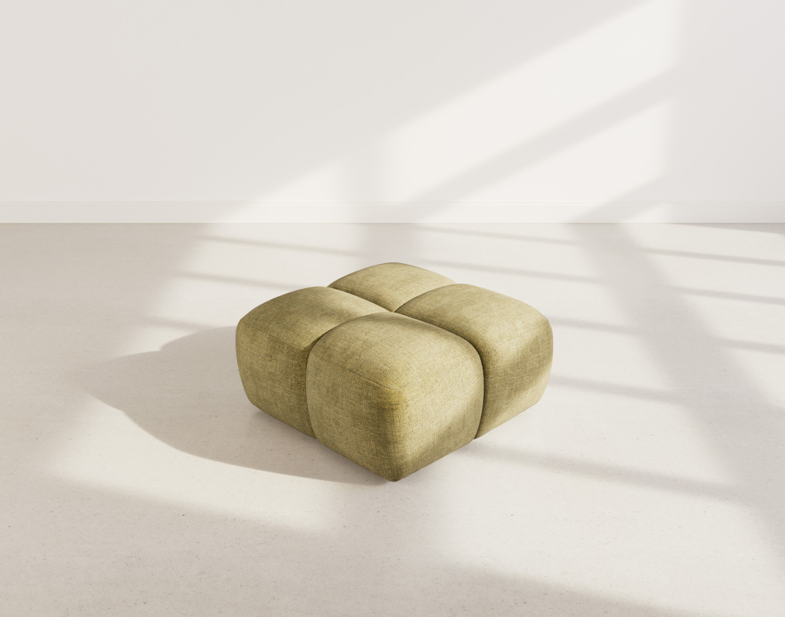 Pouf en velours texturé Grace