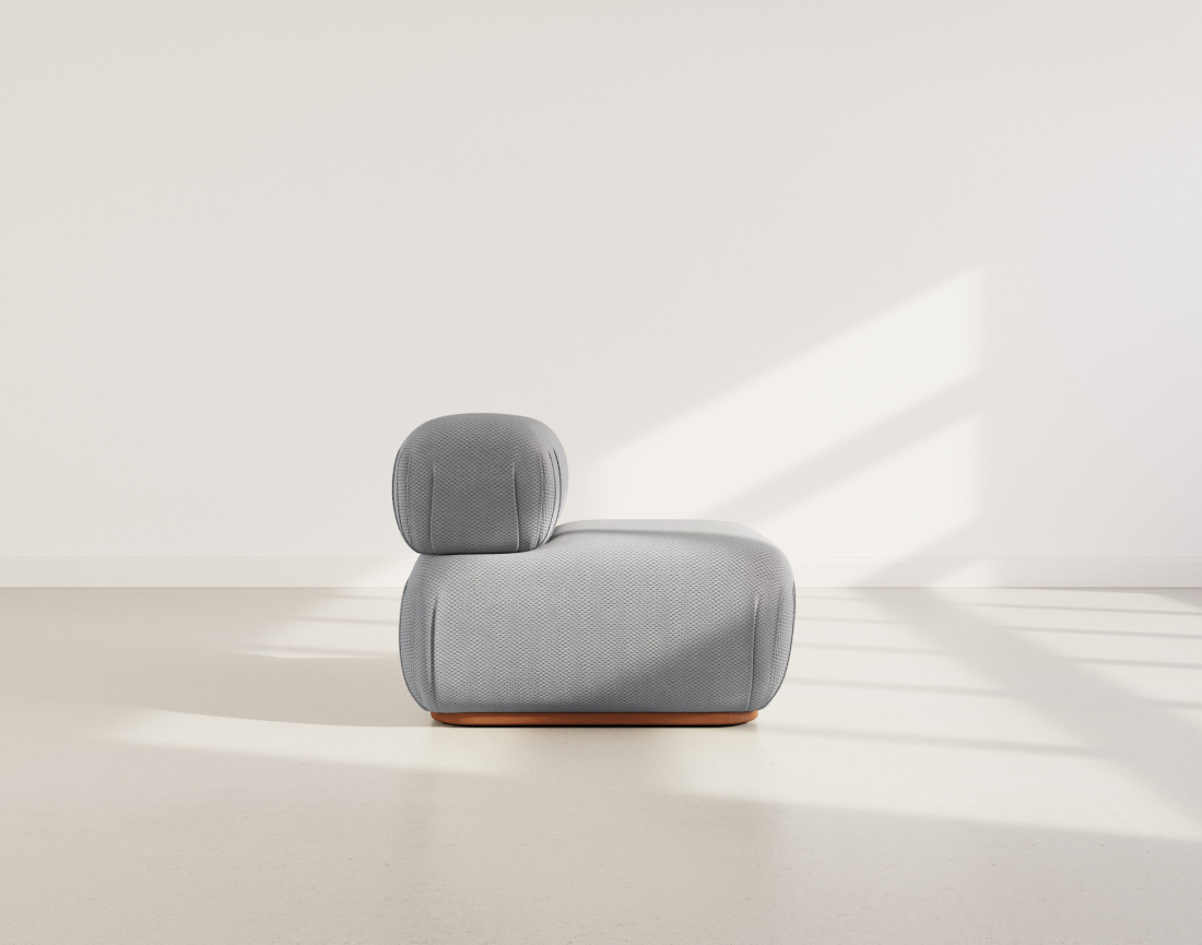 Module d'assise sans accoudoirs en velours texturé Penelope