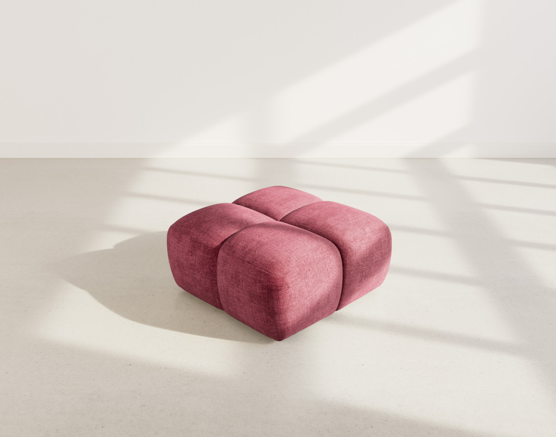 Pouf en velours texturé Grace