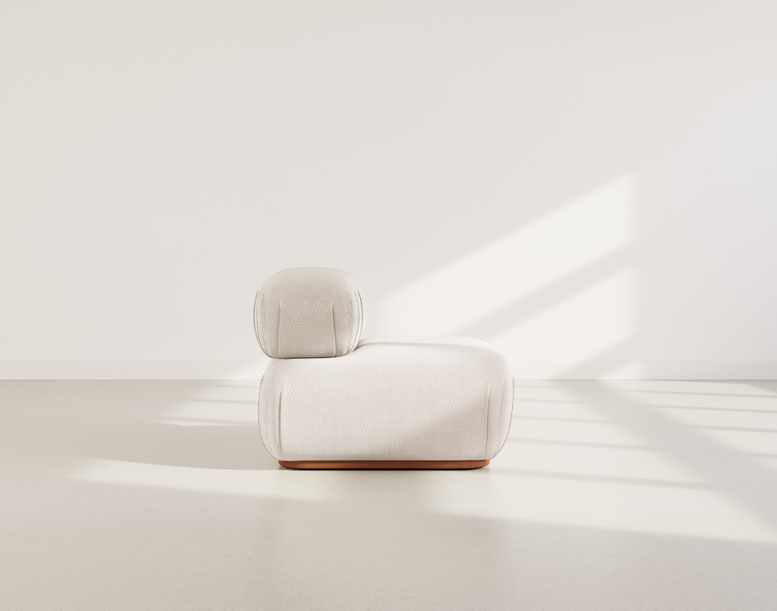 Module d'assise sans accoudoirs en velours texturé Penelope