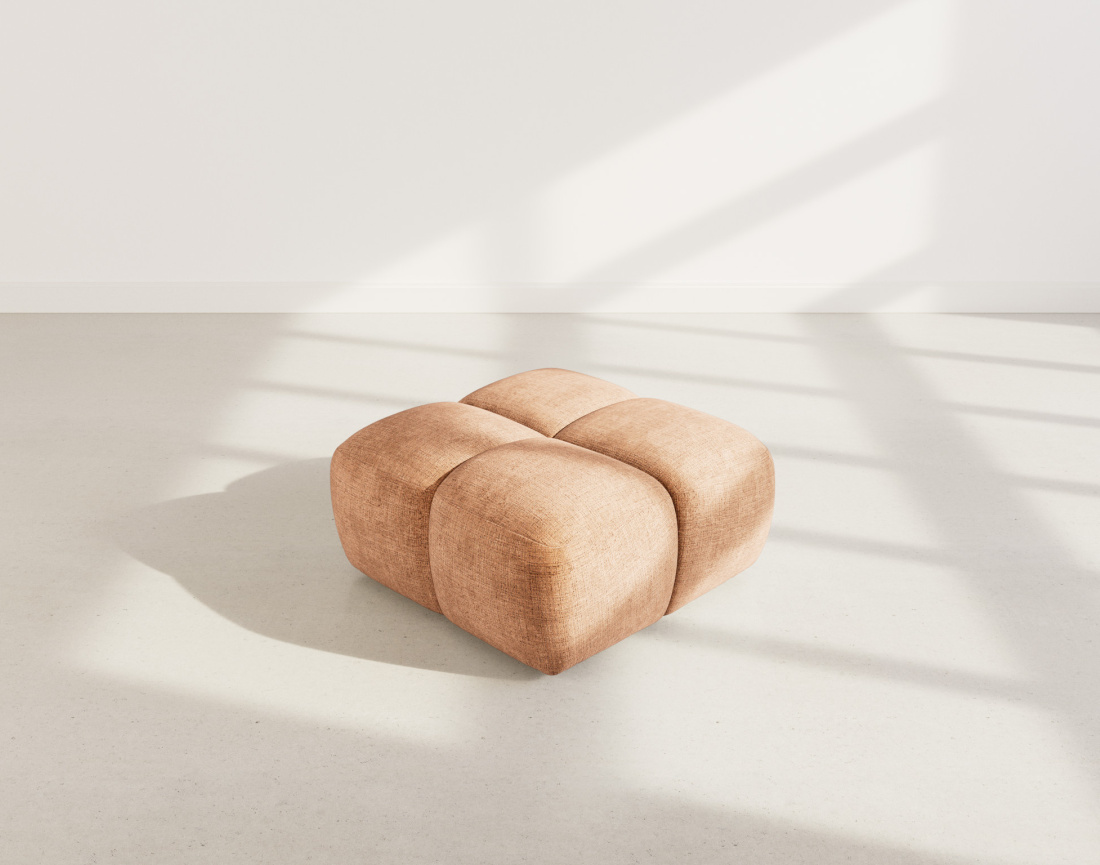 Pouf en velours texturé Grace