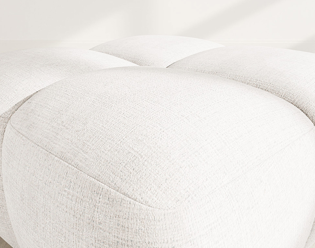 Pouf en velours texturé Grace