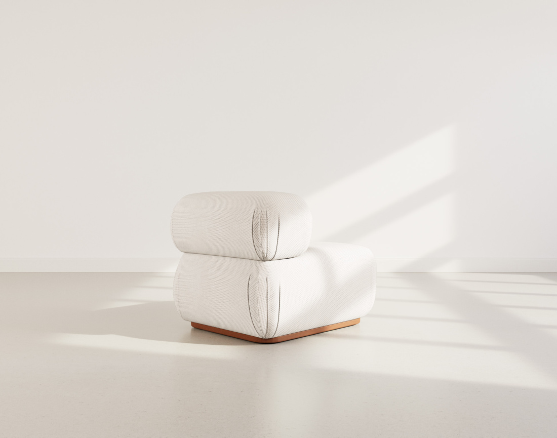 Module d'assise sans accoudoirs en velours texturé Penelope