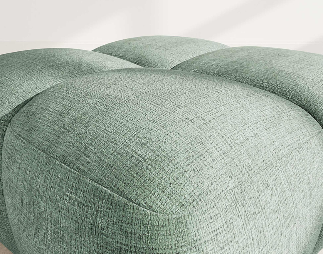 Pouf en velours texturé Grace