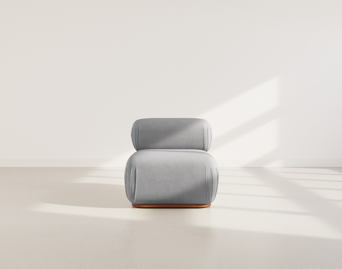 Module d'assise sans accoudoirs en velours texturé Penelope