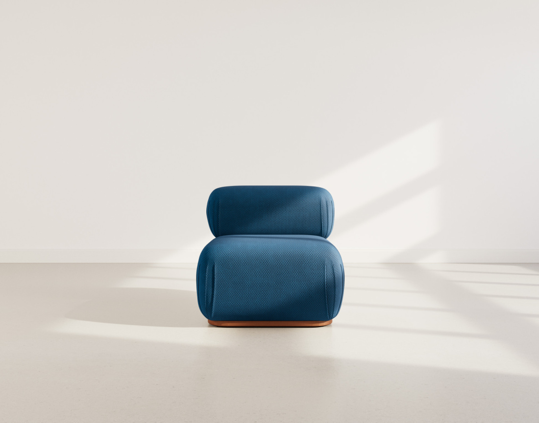 Module d'assise sans accoudoirs en velours texturé Penelope