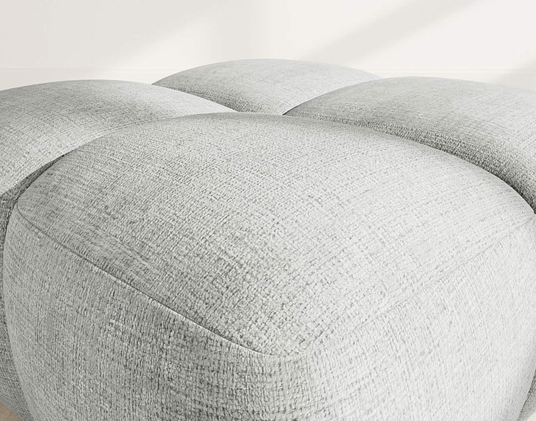 Pouf en velours texturé Grace