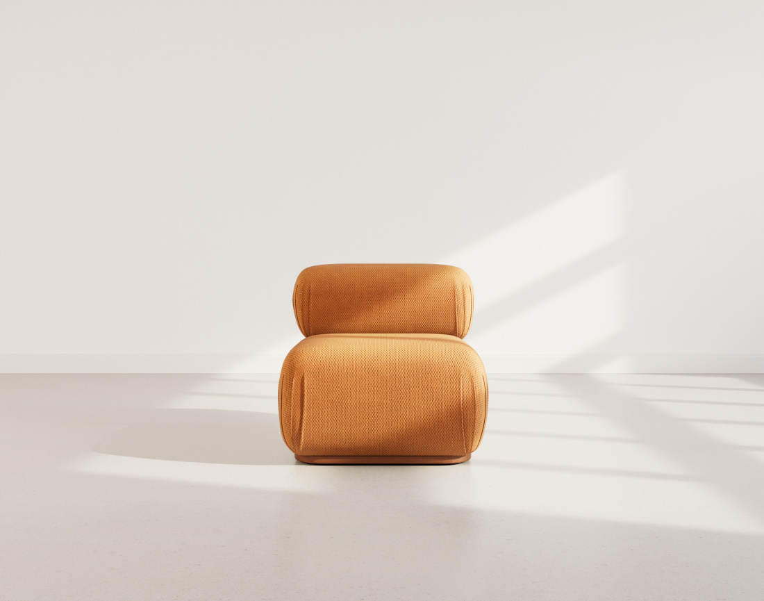 Module d'assise sans accoudoirs en velours texturé Penelope