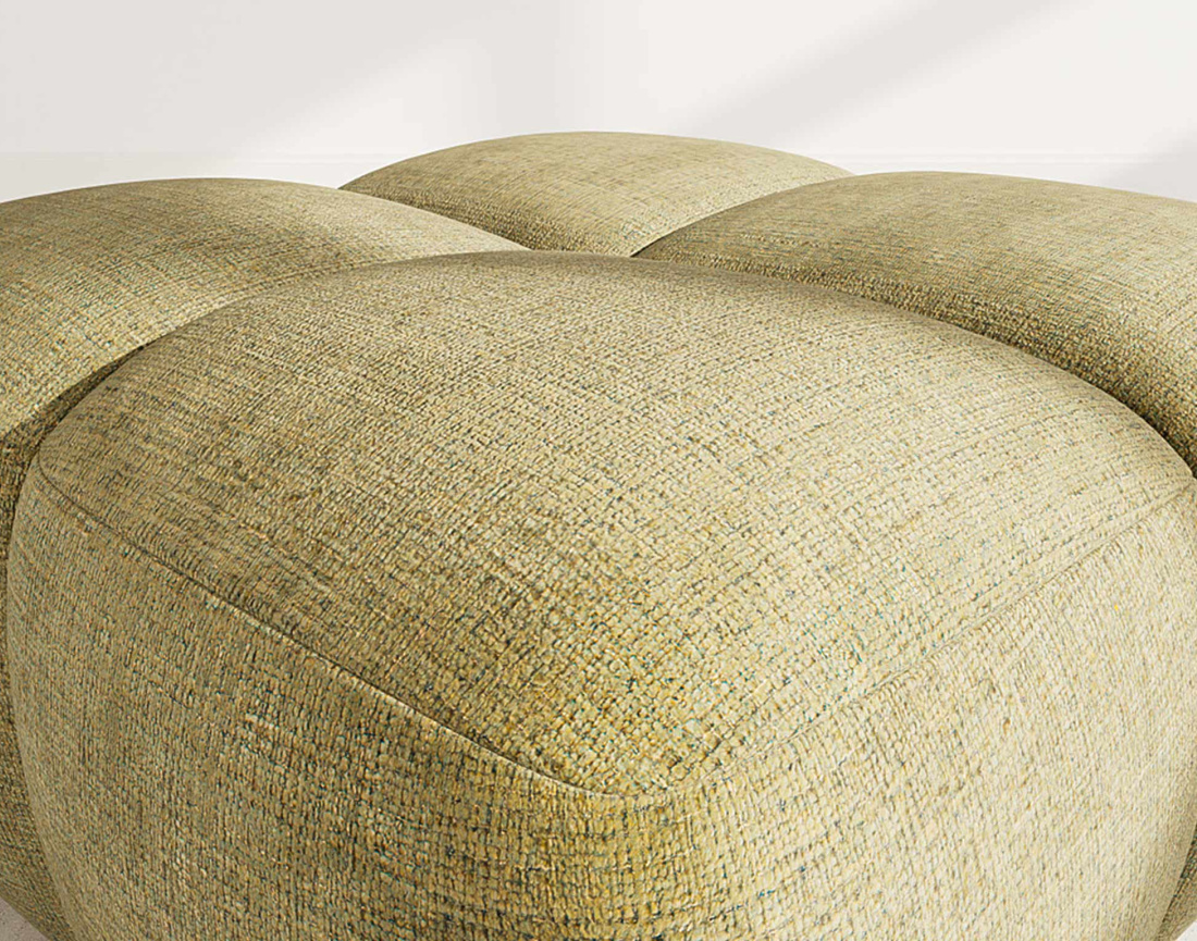 Pouf en velours texturé Grace