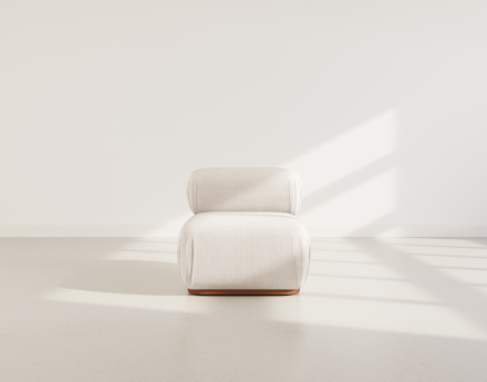 Module d'assise sans accoudoirs en velours texturé Penelope