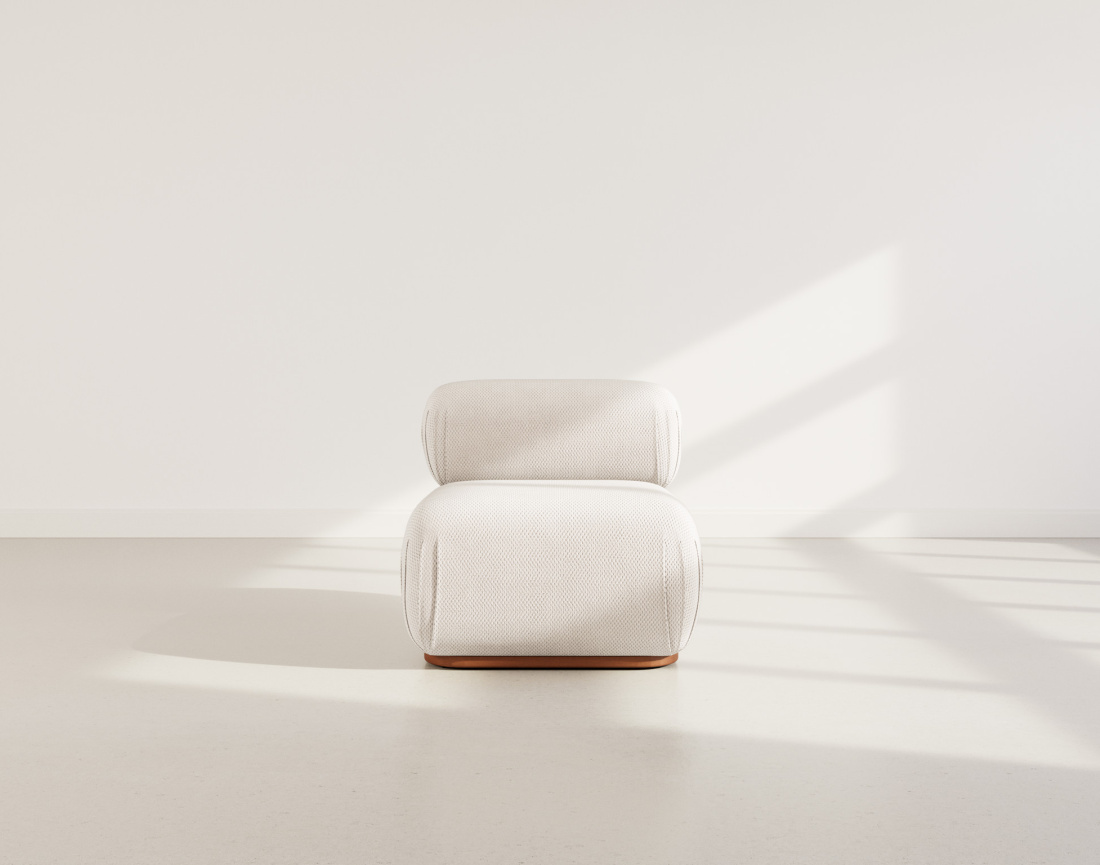 Module d'assise sans accoudoirs en velours texturé Penelope