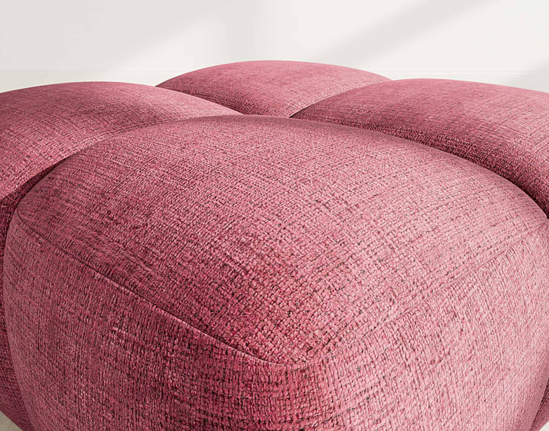 Pouf en velours texturé Grace