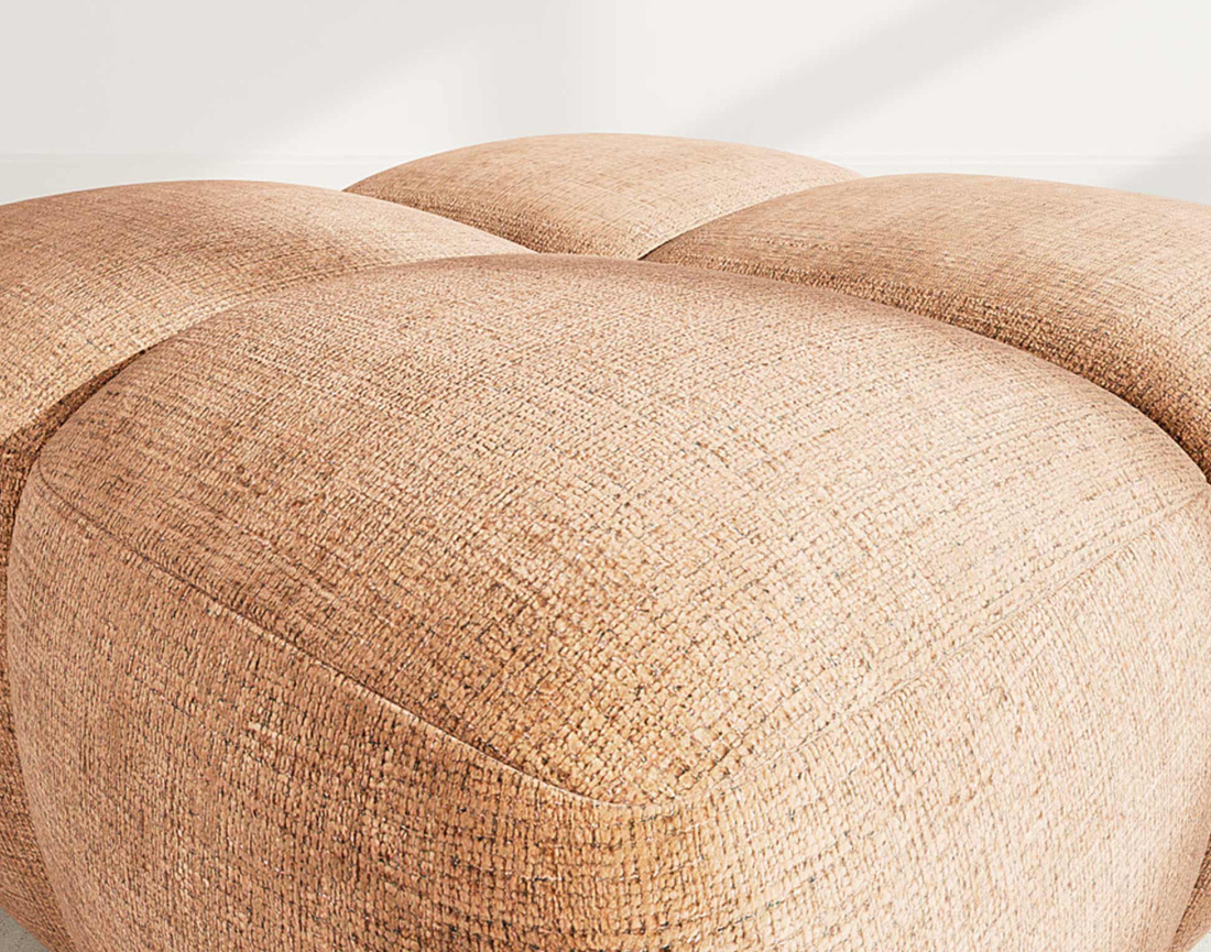 Pouf en velours texturé Grace