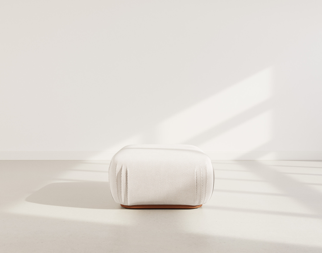 Pouf en velours texturé Penelope