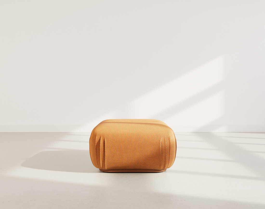 Pouf en velours texturé Penelope