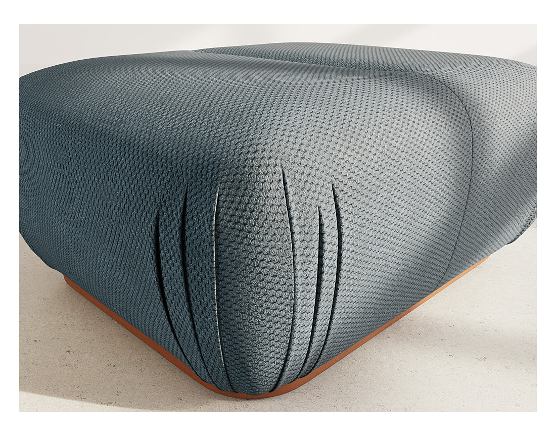 Pouf en velours texturé Penelope