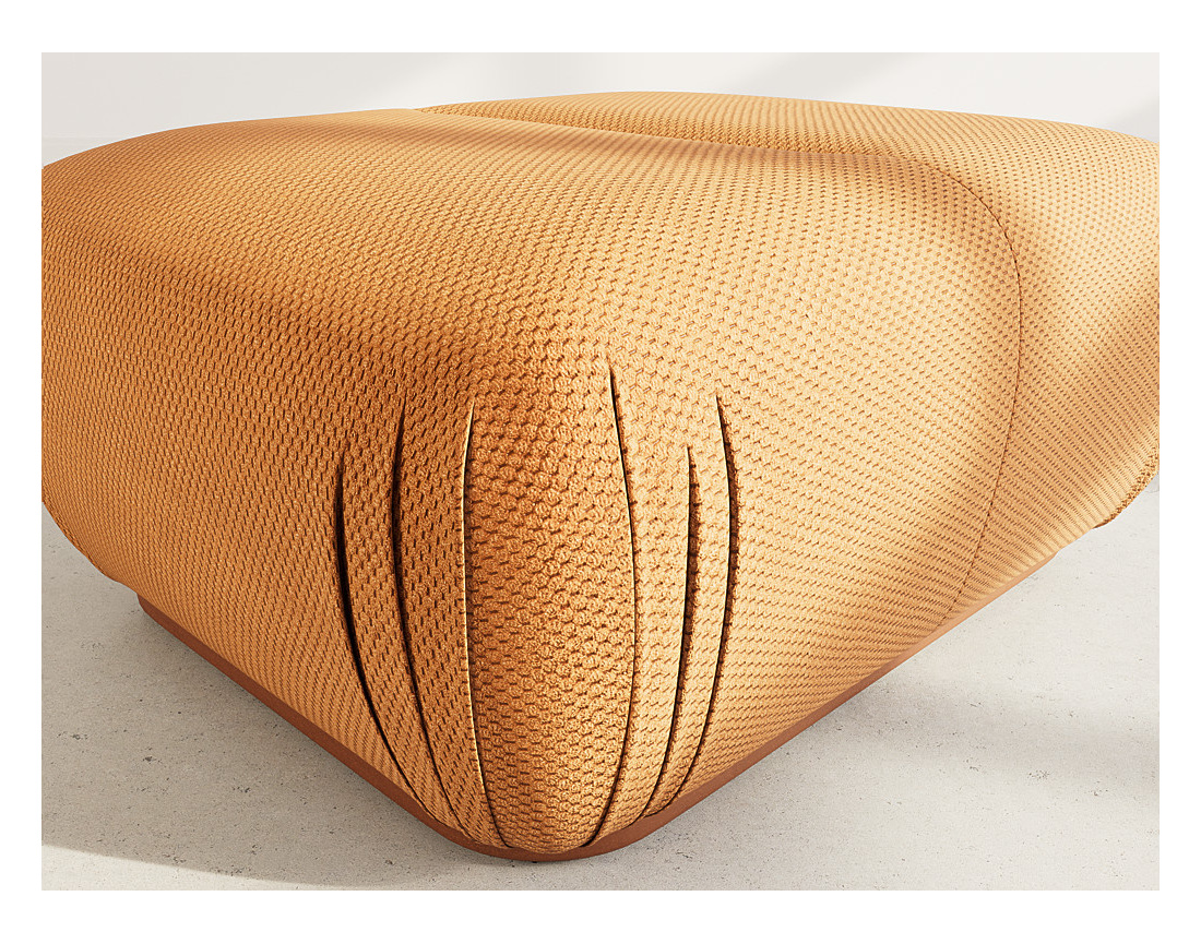 Pouf en velours texturé Penelope