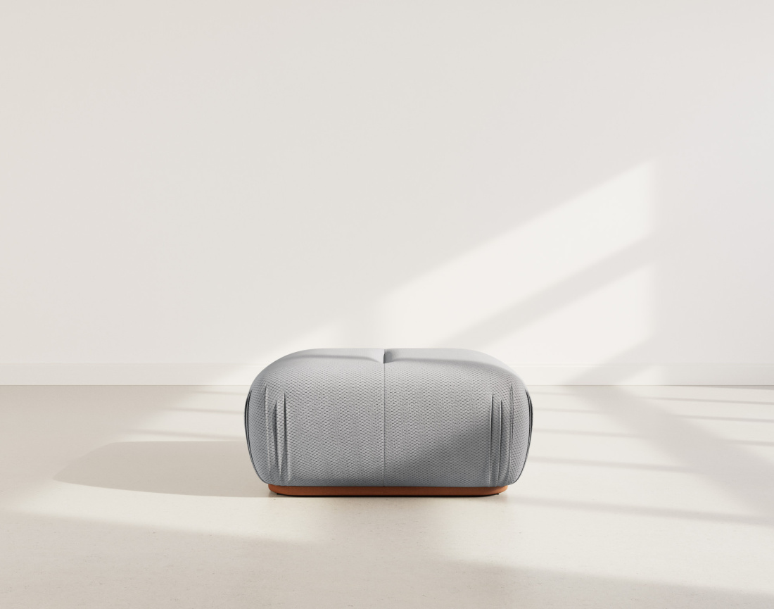 Pouf en velours texturé Penelope