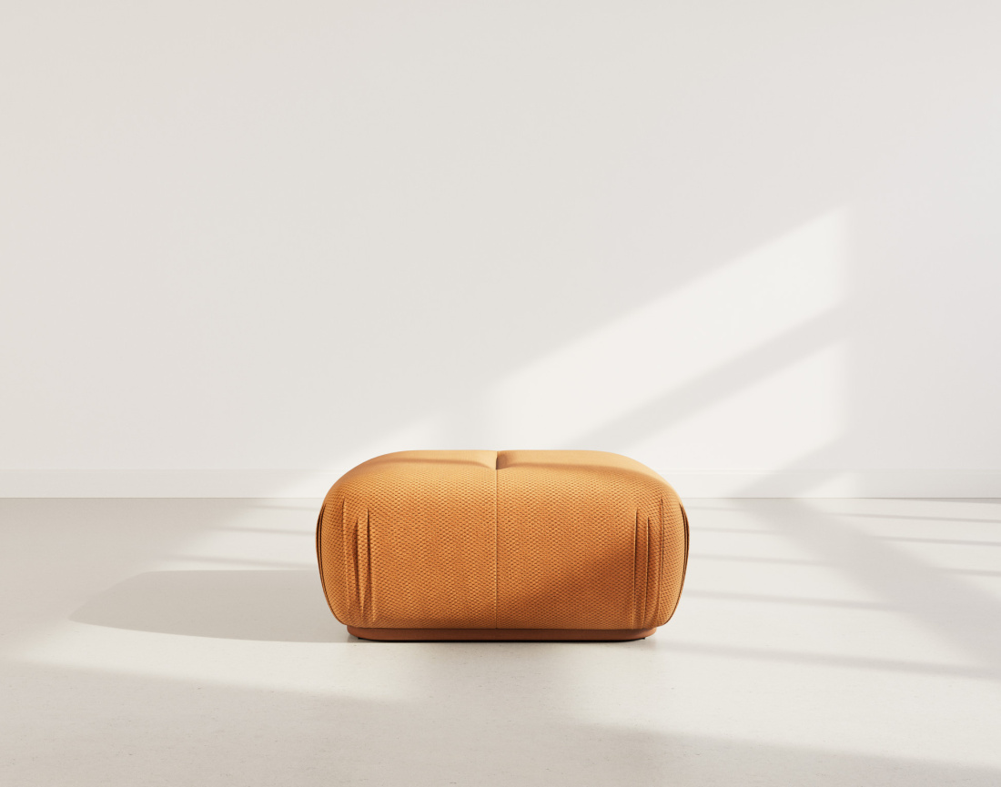 Pouf en velours texturé Penelope