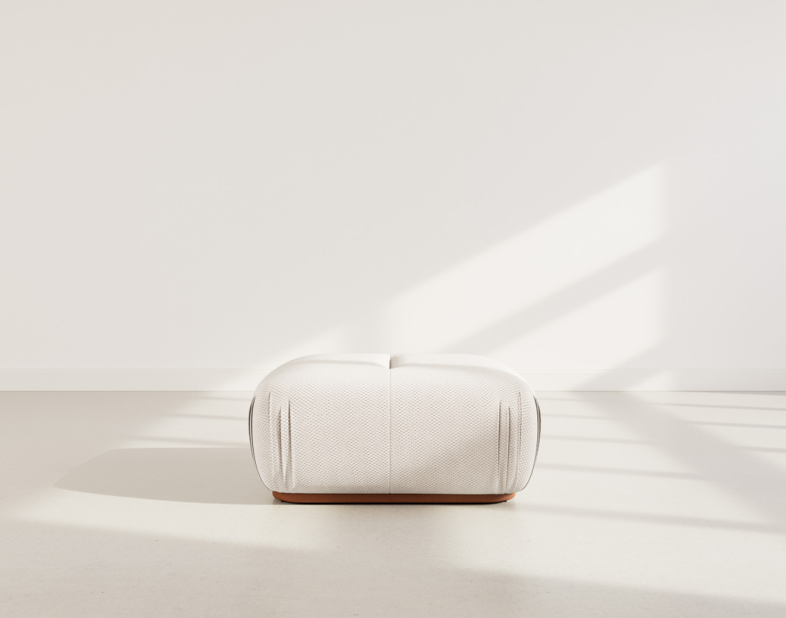 Pouf en velours texturé Penelope