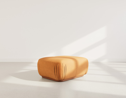 Pouf en velours texturé Penelope