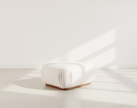 Pouf en velours texturé Penelope