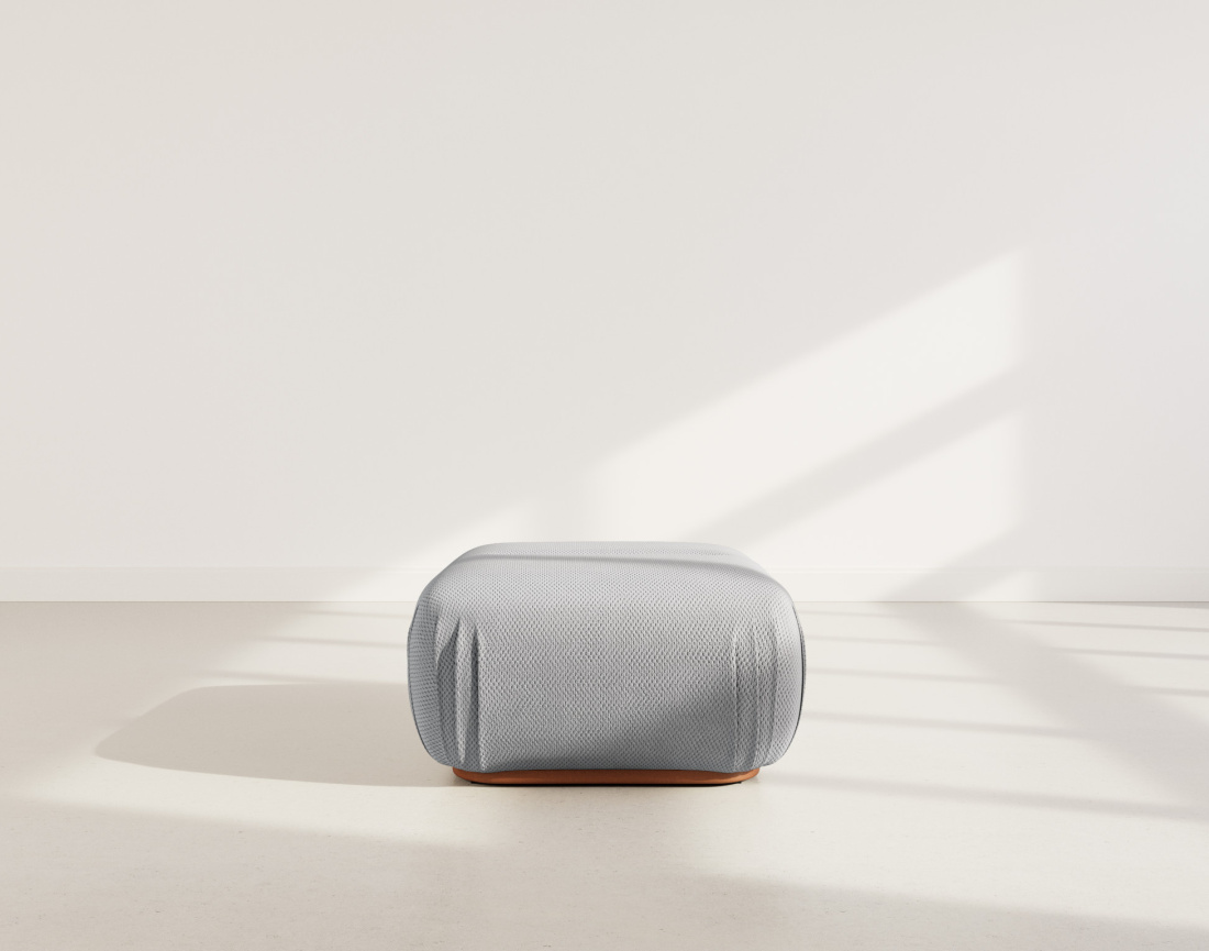 Pouf en velours texturé Penelope